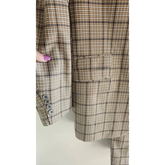 Paisley & Gray Gold, Ivory, Grey,Camel Plaid SB, 2 Button Suit, NWOT - Picture 6 of 9